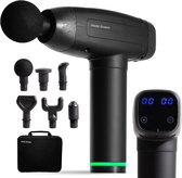 Massage Gun met 6 Opzetstukken & Opbergcase - Professioneel - Sport en Relax Massage apparaat - Draadloos - Zwart - Vivid Green