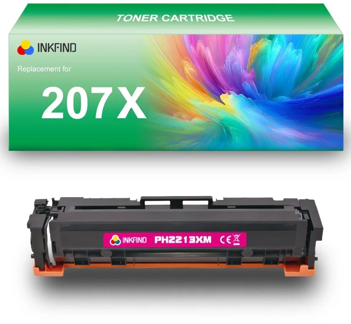 INKFIND 207X (W2213X) Magenta tonercartridge compatibel met HP 207X (W2213X) Magenta toner cartridge - 1-pack Magenta