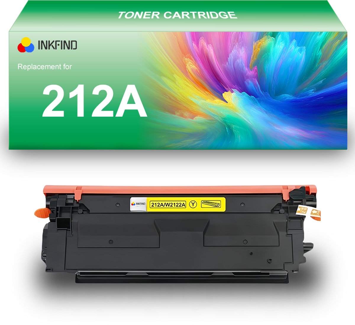 INKFIND 212A (W2122A) Geel tonercartridge compatibel met HP 212A (W2122A) Geel toner cartridge - 1-pack Geel