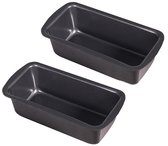 2 pièces - Moule à gâteau - Moule à pain - Moule de cuisson pour pain - Fabriqué en acier au carbone - Revêtement antiadhésif - 23,2*9,7*6 cm - Convient pour les gâteaux et le pain - Zwart