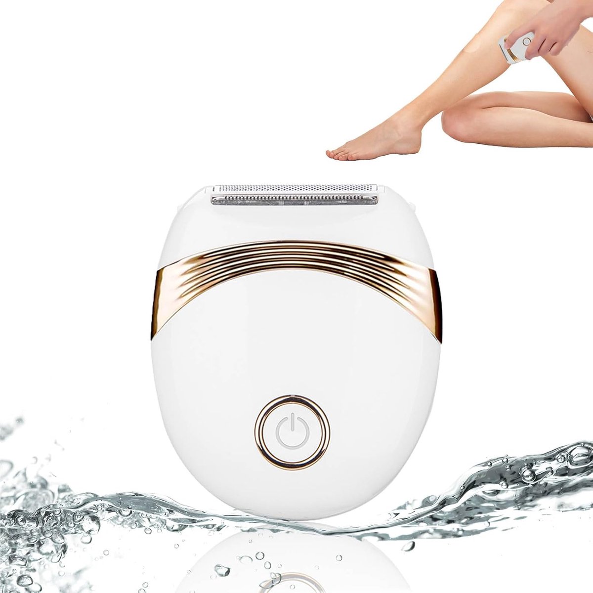 Draagbare elektrische scheerapparaat voor dames - Bikinilijntrimmer - Gezichtsepilator - Epilator voor dames, nat en droog epileren - USB-oplaadbaar - Voor armen, benen, gezicht, oksels (wit)