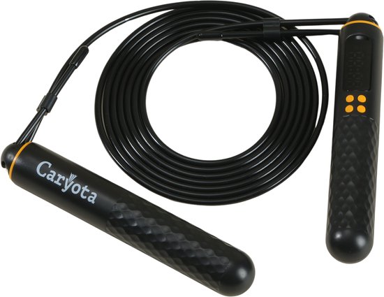 Caryota Smart Springtouw - Verstelbare Lengte - Sprong- en Calorieteller - Draadloos - Ook voor Binnengebruik - LCD Display - Antislip - Fitness