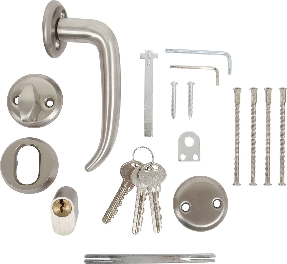 HOME It® deurklinkset voor hoofdingang, roestvrij staal