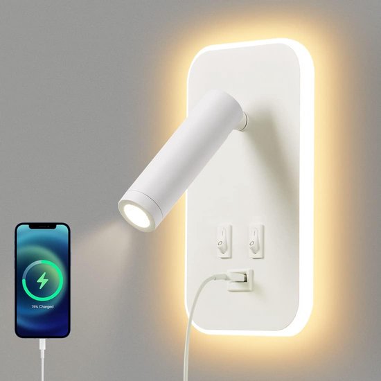 Lucide BUDDY Bedlamp - Zwart | Leen Bakker