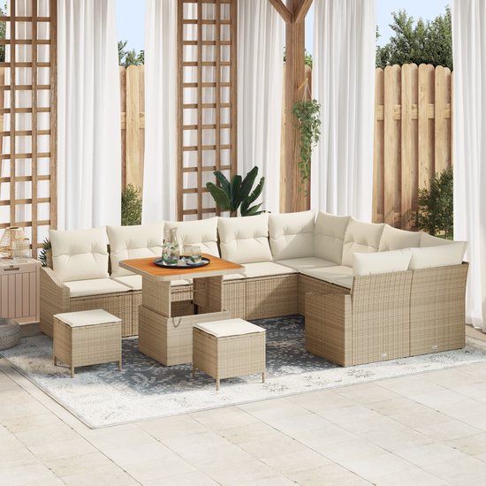 12-delige Loungeset met kussens grenenhout grijs