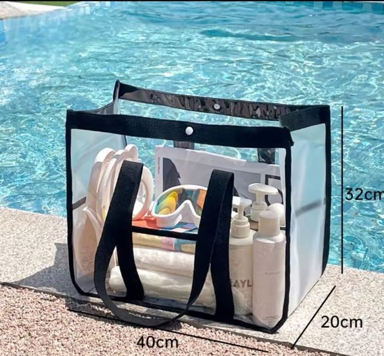 Sac De Plage/piscine Multicolore PVC - Fourre-tout Vintage, Fermeture éclair