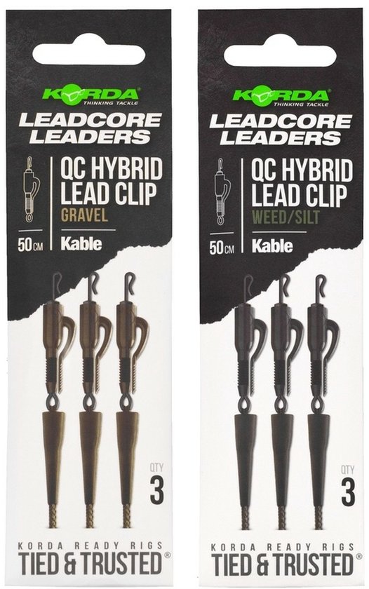 Kable Leadcore Leader Hybrid Lead Clip QC Swivel Korda