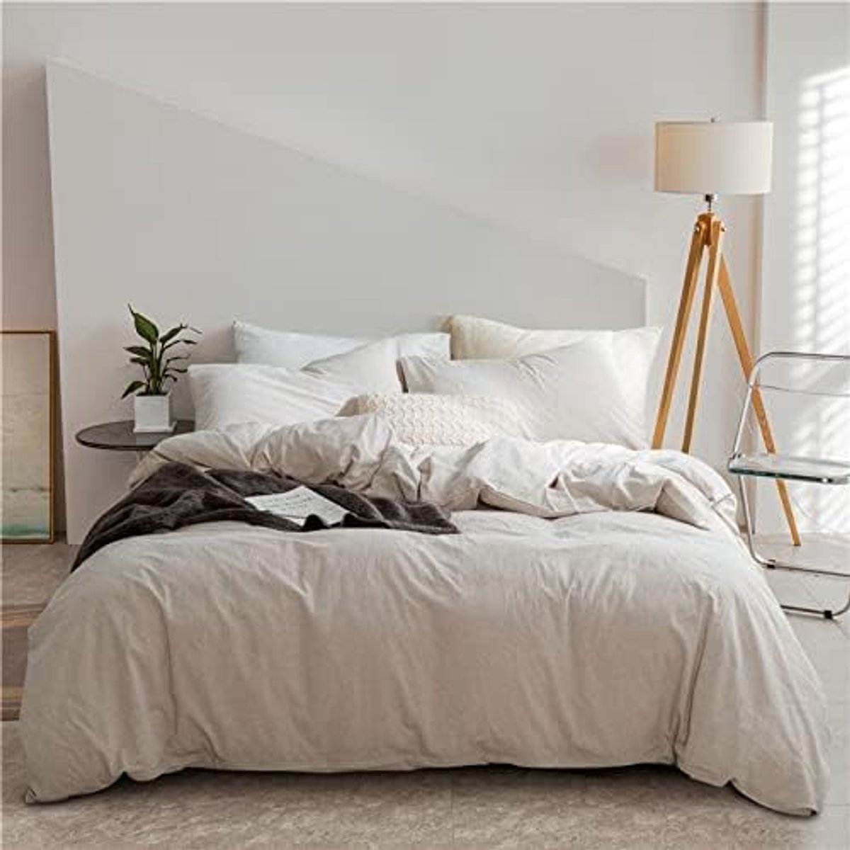 Unyqoos Beddengoedset van Zacht Microvezel met Unieke Kleurafstemming voor Optimaal Slaapcomfort beige