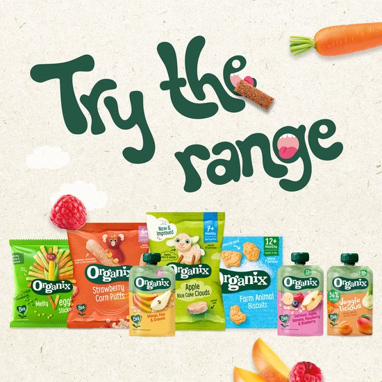 Organix Knijpfruit box 12+ Maanden - Babyvoeding - 2 smaken - 24 x 100g - 100% Biologisch van Merkloos — afbeelding 2