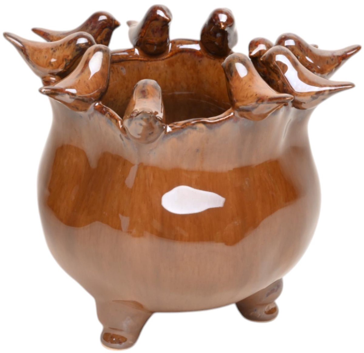 Pot Fedde keramiek bruin 18,8x17,8x16cm