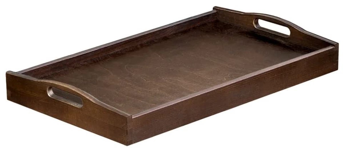 Ibenzoa® Houten Serveerschaal met Handgrepen voor Ontbijt op Bed - Bruin 40 x 30 x 5,5 cm