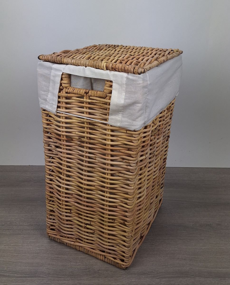 MigoStyling - Wasmand - Met binnenzak - Rechthoek - Riet - Rotan - Naturel - 38x30xH58