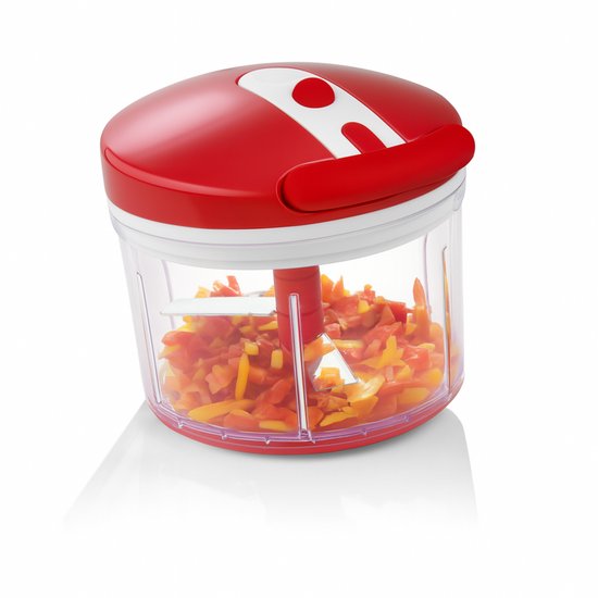 Nicer Dicer Twist – Hachoir manuel 9 pièces avec cordon de serrage | Découpe, mélange et centrifugation | Sans pouvoir | 1000 ml