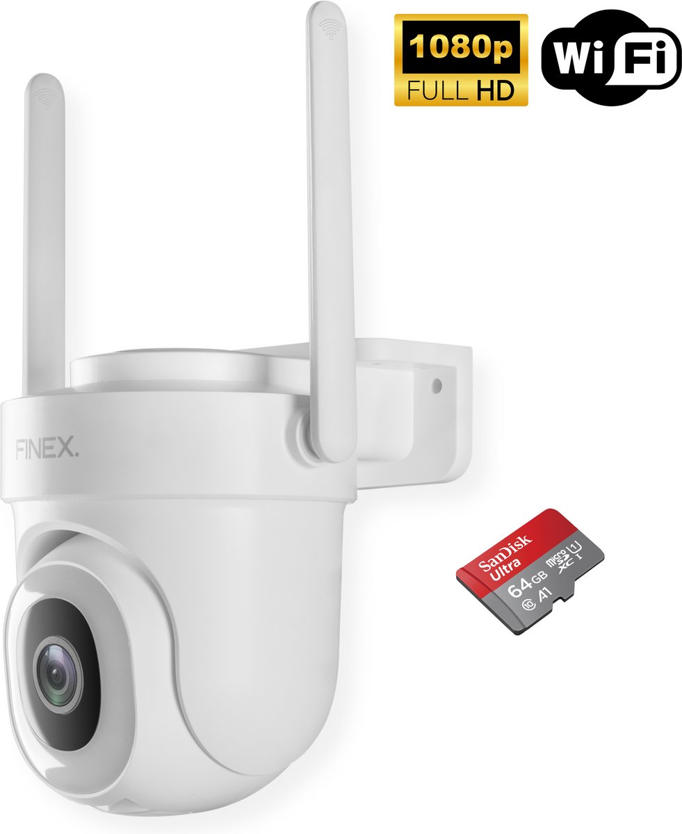Finex Beveiligingscamera - Inclusief SD kaart (64GB) -