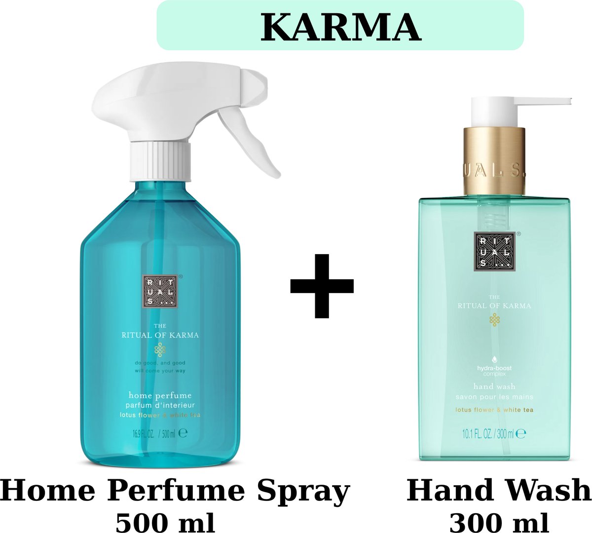 Rituals - Karma - Duo Set - Home Perfume Spray 500 ml + Hand Wash 300 ml + Gift bag - Rituals Hand Zeep + Huisparfum