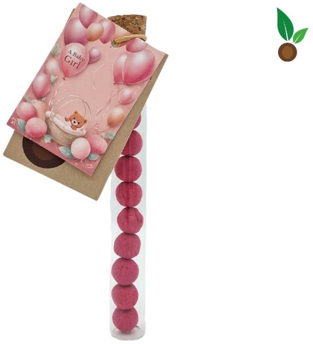 Geboorte meisje: 10 Babyroze Zaadbommetjes in Reageerbuisje