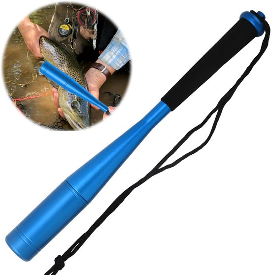 Visracket van aluminium - Vishdoder van aluminium - Vishamer - Vishdoder - Visracket - Outdoor visracket - Vis accessoire - Voor outdoor vissen - Met antislip handvat en polsband - Visaccessoires - Efficiënt vissen - Blauw van Merkloos — afbeelding 3