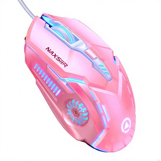 NAXSIR Mechanische Bedrade Gamingmuis - 6-Knop, 7-Kleuren RGB - Geluid/Stilversie