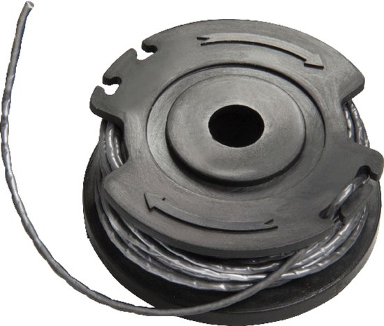 Zwarte spoel met 5 meter grastrimmerdraad van 1.6mm.
