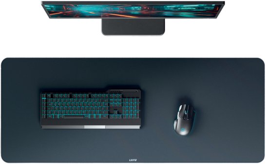 Tapis de souris Gaming Extra large Leitz 100 x 40 cm - Antidérapant - Lavable - Sous-main pour clavier et souris - Gris foncé