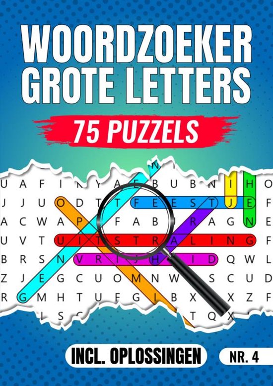 Woordzoeker Grote Letters Nr 4. - 75 Puzzels Incl. Oplossing ... - cover