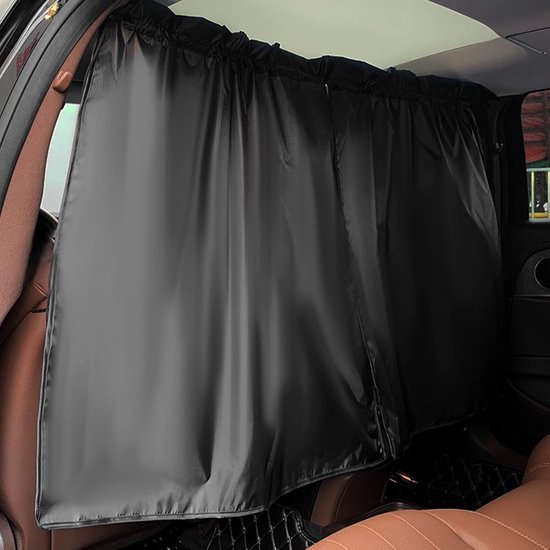 KZQ Auto privacy gordijn - auto verduisteringsgordijn - privacy gordijn - auto scheidingsgordijn - zonnescherm - scheidingswand tussen de achterbank - 70×80cm - verduisterings zonnescherm - geschikt voor reizen, kamperen, dutjes doen, slapen - zwart van Merkloos — afbeelding 3