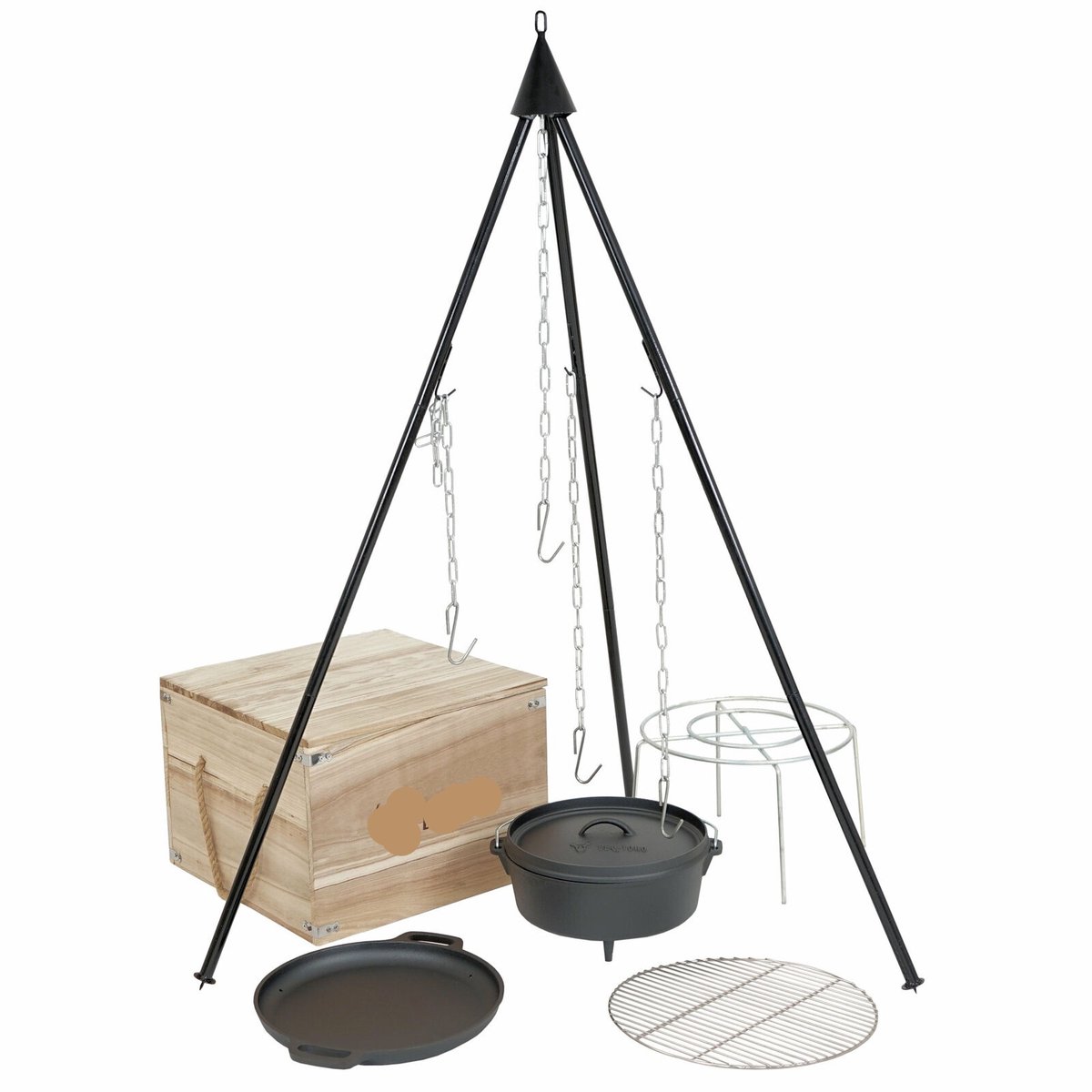M.T.C-Driepoot set-Tripod-3 poot-Grillen-open vuur-Kampvuur-vuurschaal