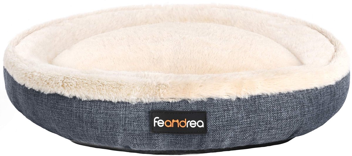Feandrea hondenbed, hondenmand, kattenbed, donut, Ø 75 cm, donkergrijs PGW075G01