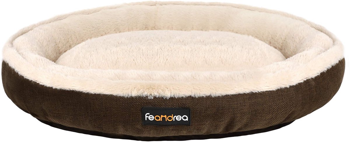 Feandrea hondenbed, hondenmand, kattenbed, donut, Ø 75 cm, bruin PGW075C01