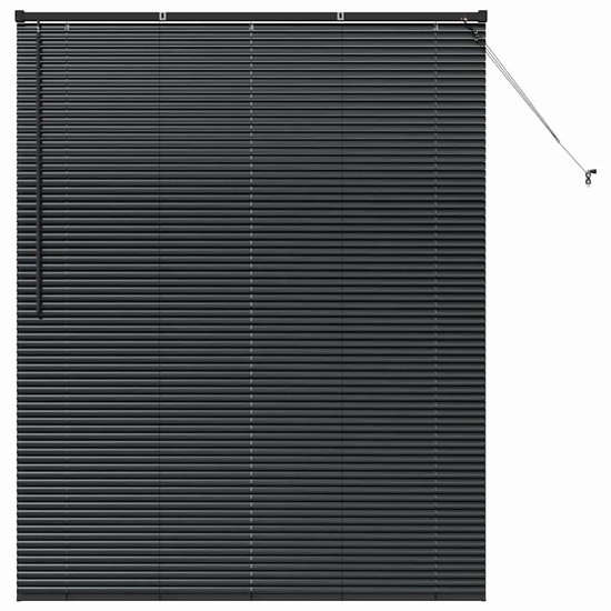 vidaXL - Stores de fenêtre - avec rideaux - Zwart - Aluminium