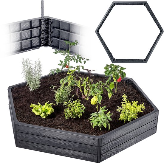 KADAX Verhoogd Tuinbed voor Groenten, Bloemen en Kruiden - Plantenbed, Kruidenbed, Groentebed, Bloembed - Bloemperk van Kunststof