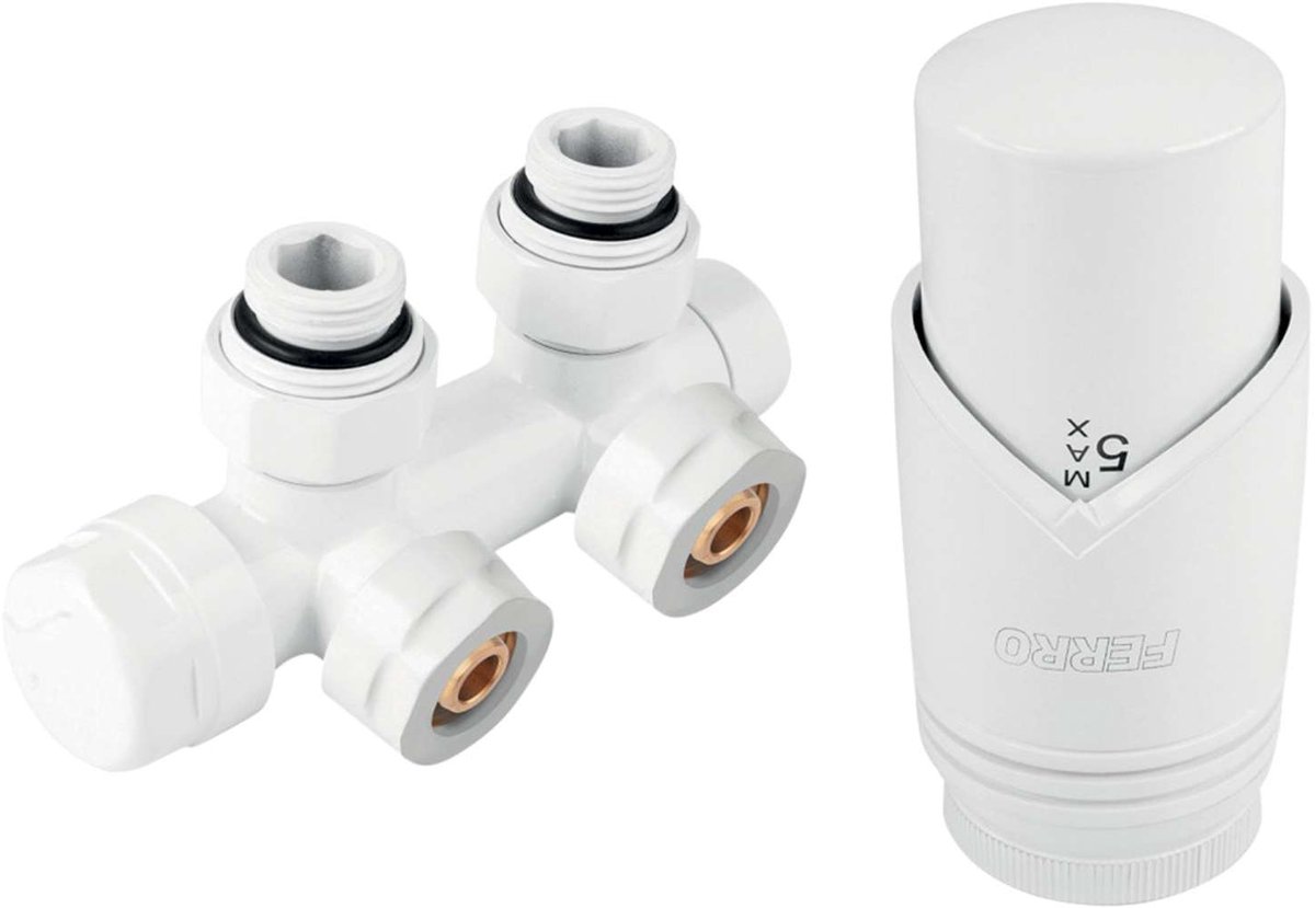 Novaservis Toebehoren - Aansluitset met centrale aansluiting, hartafstand 50 mm, wit ZTD30WH