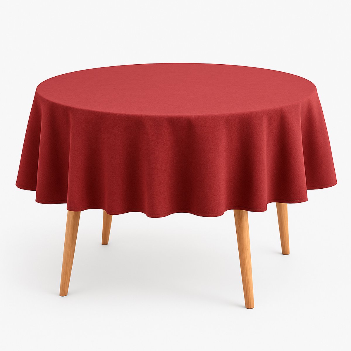Tafelkleed - Luxe Tafellaken - Waterafstotend - Uitwasbaar - Polyester - Rood - Rond - ⌀140 cm