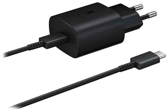 Geschikt Voor Samsung 25W PD 3.0 Super fast charger USB-C naar USB-C Kabel en Adapter - Zwart