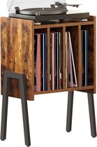 ACAZA LP Opbergsysteem - Vintage bruin - 45 x 30 x 66 cm (L x B x H) - Vinyl Opbergsysteem - LP Houder - Platenrek - Platenkast - Platenspelermeubel - Platenspeler Tafel - LP Opbergrek - Platenspeler - LP Rek - Platenstandaard - Platenhouder - Platen