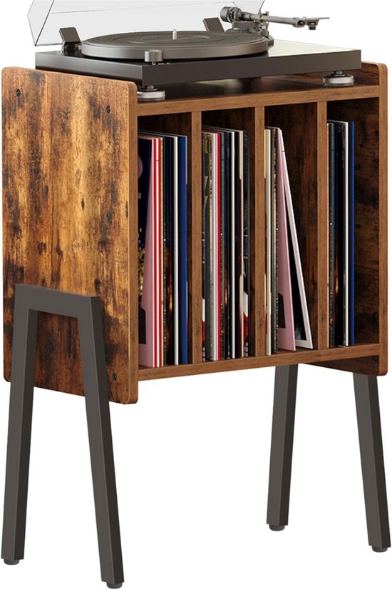 ACAZA LP Storage System - Record Rack - LP Holder - Vinyl Holder - MDF - Marron Vintage