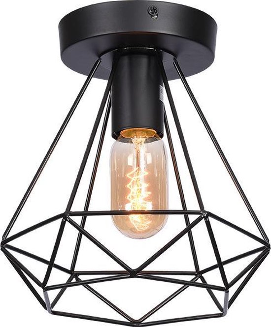 Incubus Onderzoek het Charles Keasing Plafondlamp Zwart Metaal inclusief LED lamp | bol.com