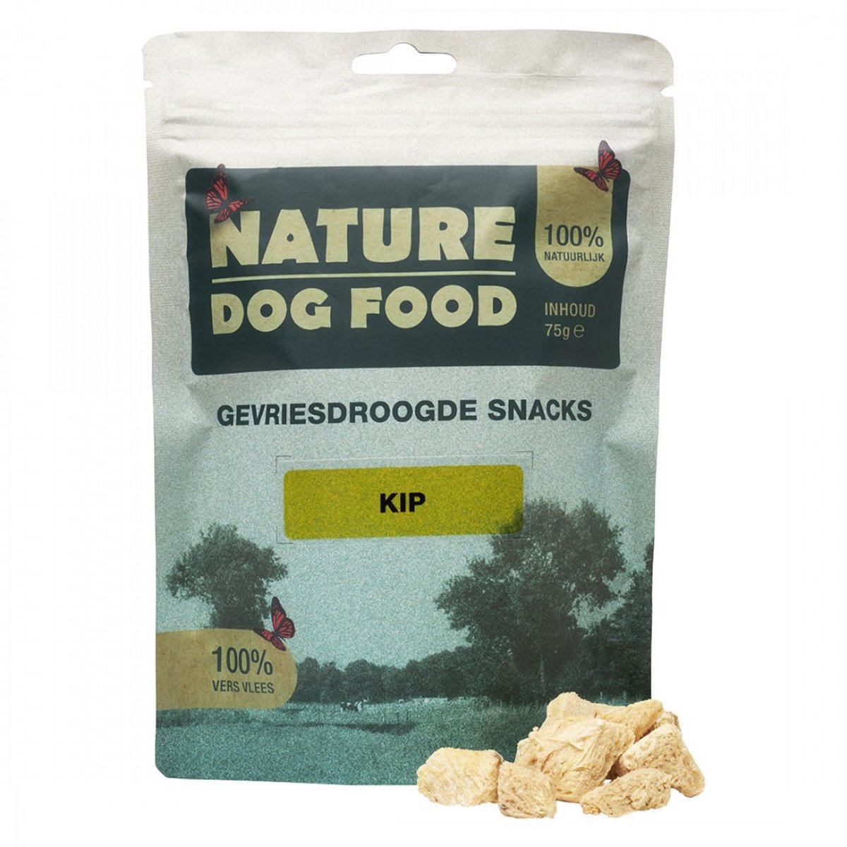 Nature Dog Food Gevriesdroogde Honden- en kattensnacks 100% Kip