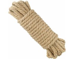 EXCITAT 10m Jutetouw - Henneptouw - Natuurlijk touw - Jutetouw Hobbytouw - geschikt voor tuin, doe-het-zelf knutselen, verpakking en decoratie - 10mm