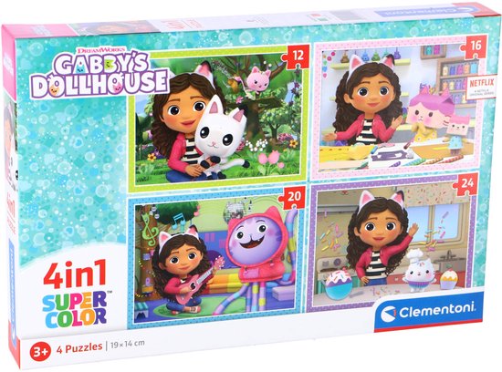 Clementoni - Puzzel - 4 in 1 Gabby's Dollhouse - Puzzels van 12, 16, 20 ...