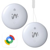 imoshion Mini Tag - Bluetooth Tracker Geschikt voor iOS en Apple Find My / Zoek Mijn - Tracker Hond / Kat - 2 pack - Wit