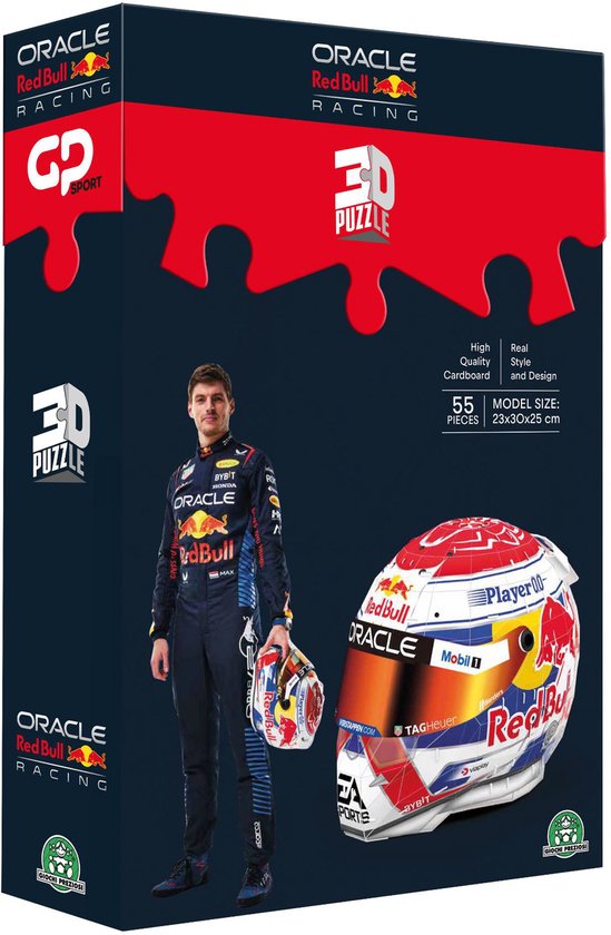 GP Sport 3D Puzzel - Max Verstappen helm - Red Bull - 55 stuks - Vanaf 3 jaar