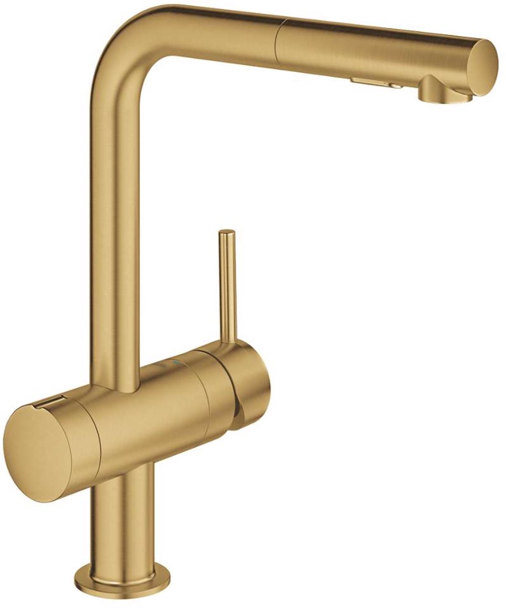 Grohe Minta - Keukenkraan met uittrekbare sproeikop, geborsteld Cool Sunrise 31558GN0