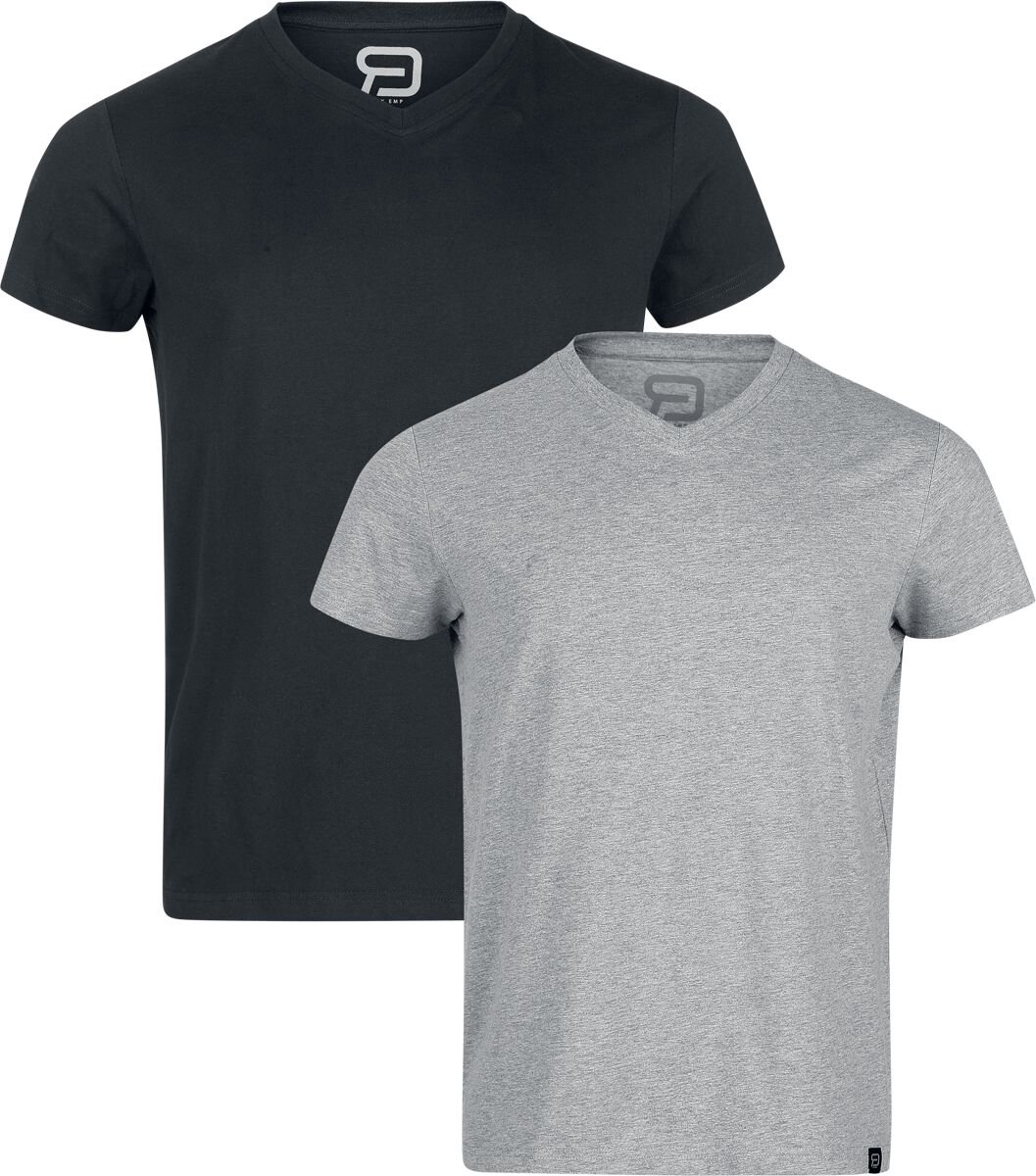 R.E.D. Rock-Engineered Design Zwarte/bordeauxrode basic tanktops - Heren - S