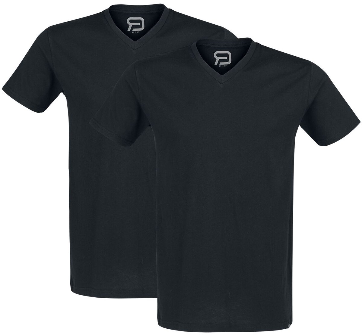 R.E.D. Rock-Engineered Design Dubbelpak zwarte basic T-shirts - Heren - L
