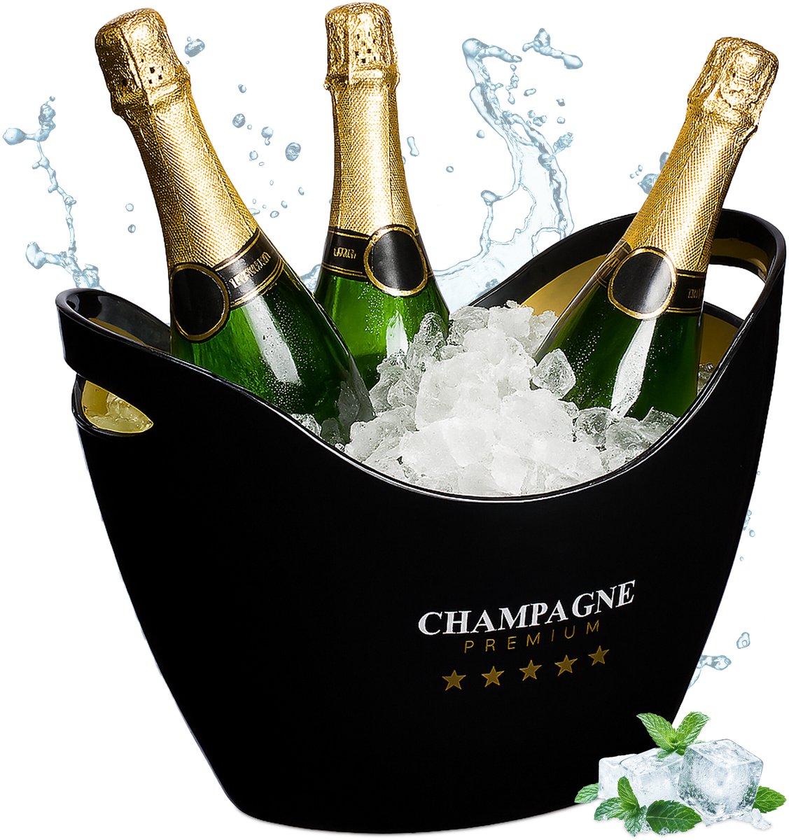 champagnekoeler - 8 liter - met handgrepen - kunststof