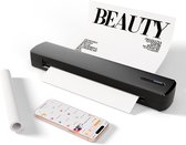 Sounix Portable Bluetooth Printer - A4 Formaat - Draadloos - Thermische Inktvrije Printer - Zwart