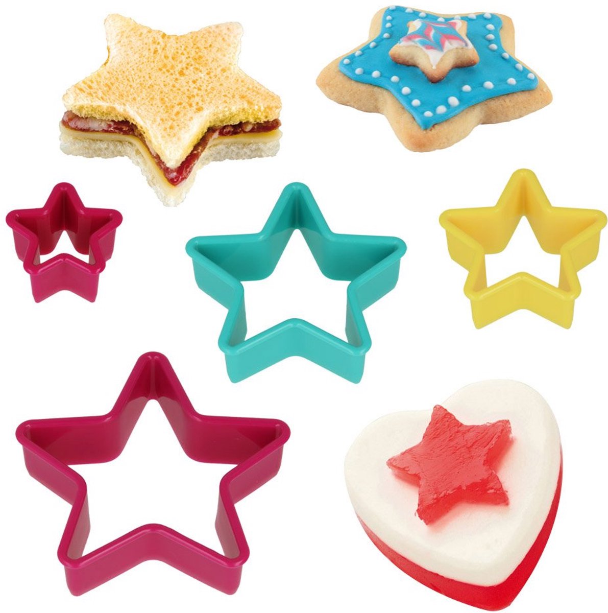 Metaltex koekjesvormpjes, roestvrij staal, veelkleurig, 2,7 cm x 14,5 cm x 16 cm