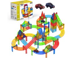 foto van Magnetic Tiles Racebaan - 126 Stuks - Magnetisch Speelgoed - Magnetische Tegels - Educatief & Constructie - Auto's - Montessori - Bouwstenen - Bouwblokken - Voor 3, 4, 5, 6, 7, 8, 9 Jaar - Bouw je Magna Wereld - Kinderen - Olvy