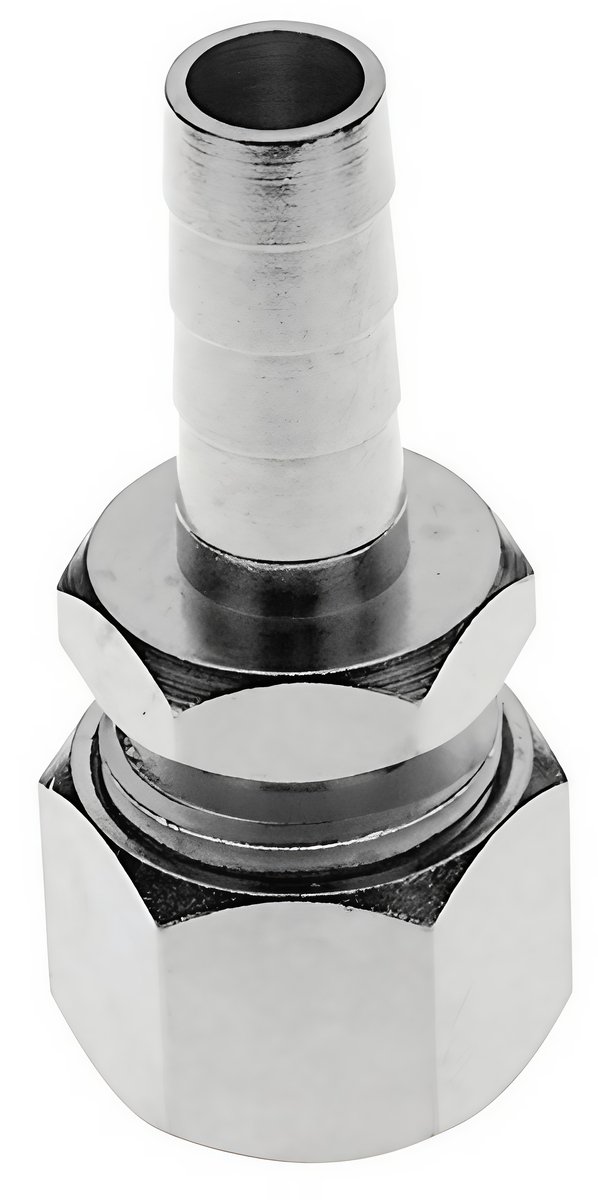 Knelkoppeling - RVS, met slangtule voor bierslang NW 7 mm
